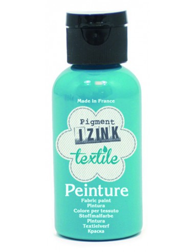 Izink peinture textile bleu vert soie 50 ml