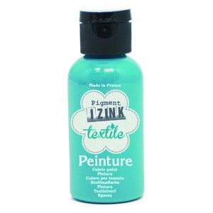 Izink peinture textile bleu vert soie 50 ml