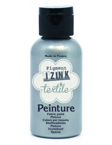 Izink peinture textile argent silver 50 ml