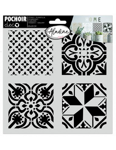 Pochoir deco carreaux ciment 20*20cm