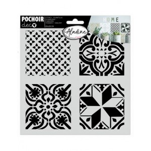 Pochoir deco carreaux ciment 20*20cm