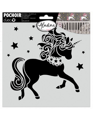 Pochoir deco licorne 20*20cm