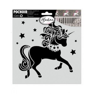 Pochoir deco licorne 20*20cm