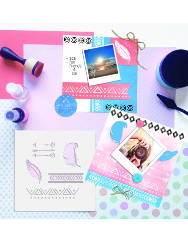 Pochoir carré diy ethnique