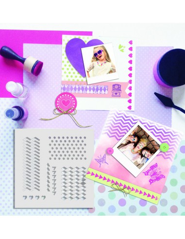 Pochoir carré diy multi géométrique