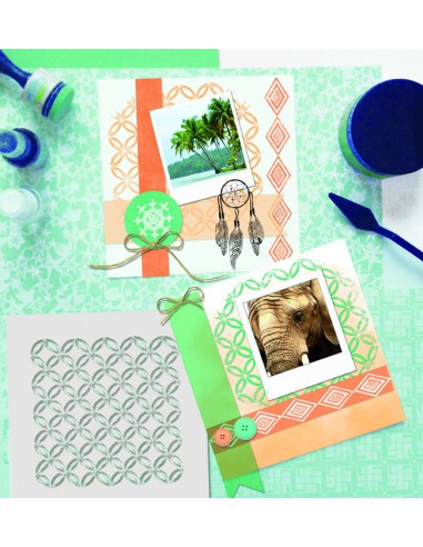 Pochoir carré diy oriental