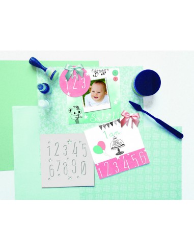 Pochoir carré diy chiffre