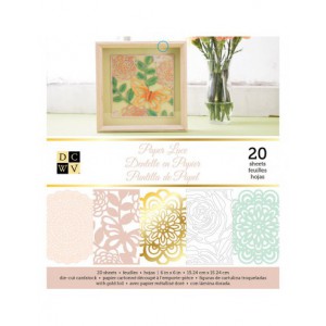 20 feuilles PAPER LACE 15,24 X 15,24 cm