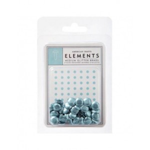 Medium Glitter Brads-Powder