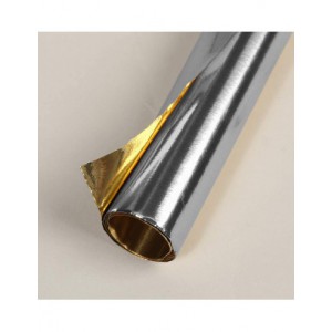 Rouleau papier ALU épais Recto OR et verso ARGENT -  80CMX50CM