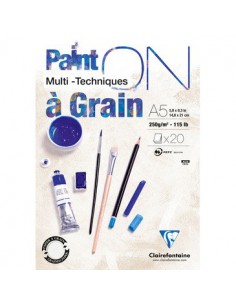 Bloc Paint'On à Grain collé A5 20F 250g