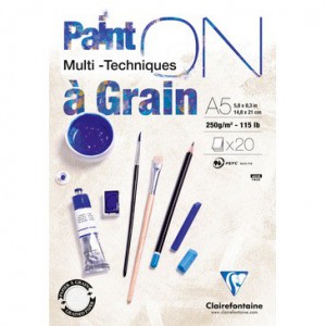 Bloc Paint'On à Grain collé A5 20F 250g