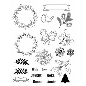 Set tampon transparent - Merry Christmas