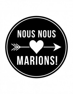 Tampon bois woodies - Mariage Nous nous marions flèche