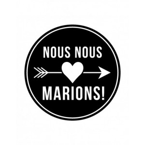Tampon bois woodies - Mariage Nous nous marions flèche
