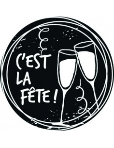 Tampon bois woodies - Invitation champagne - c'est la fête