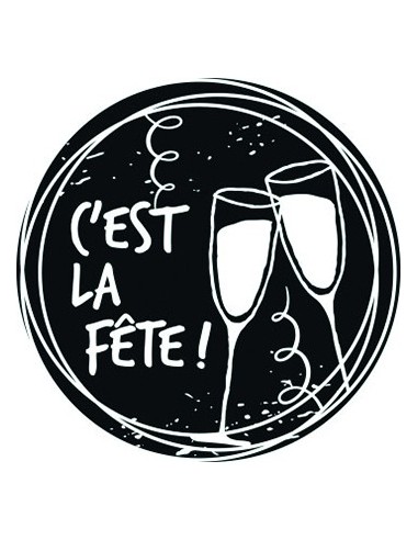 Tampon bois woodies - Invitation champagne - c'est la fête