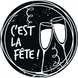 Tampon bois woodies - Invitation champagne - c'est la fête