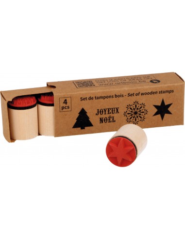 Set 4 tamp 20x25mm Noël classique