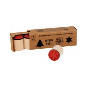Set 4 tamp 20x25mm Noël classique