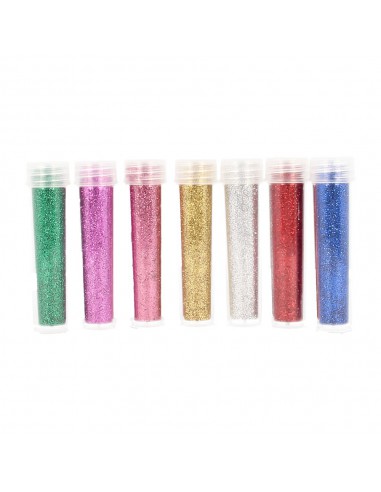 7 tubes de 8G de PAILLETTES - couleurs assorties