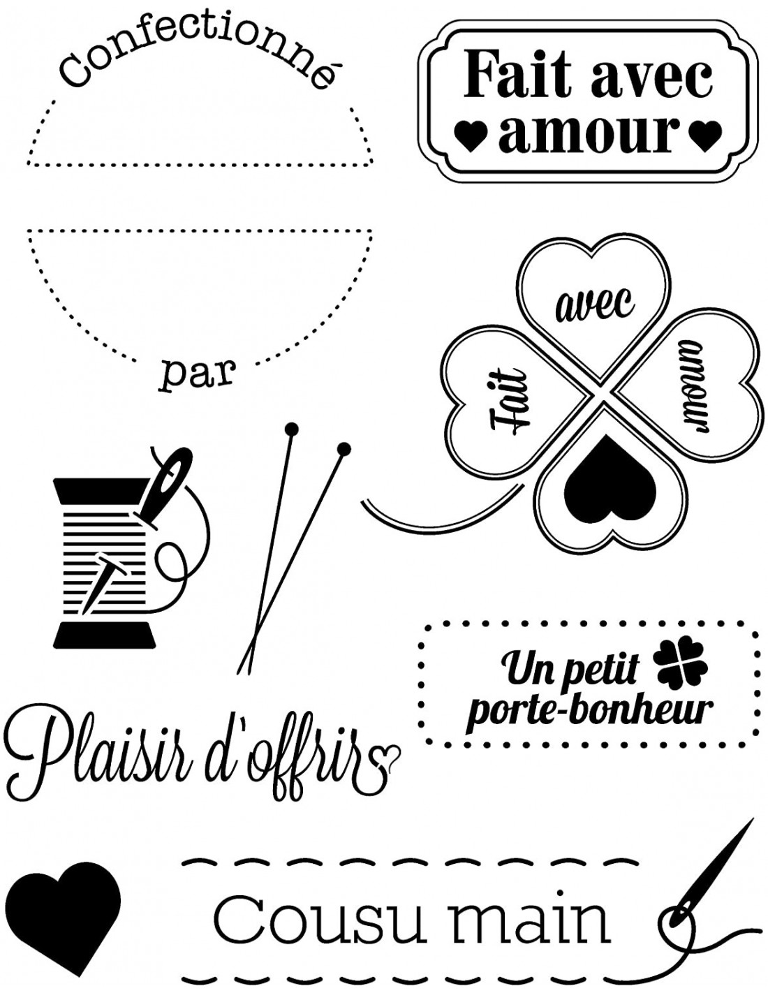 Tampon Transparent Fait Avec Amour