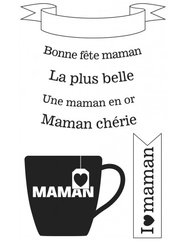 tampon transparent - bonne fête maman 9x14