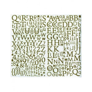 Alphabet doré autocollants pailletés - 300p