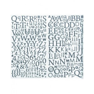 Alphabet argenté Autocollants pailletés - 300p