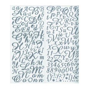 Alphabet doré Autocollants pailletés - 177p ARGENT