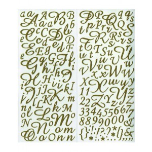 Alphabet argenté Autocollants pailletés - 177p OR
