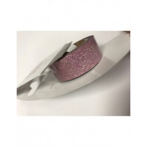 rouleau adhesif pailleté - 1,5cmx5m rose