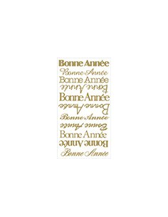 Autocollant - Glitter puffies  Bonne année  OR