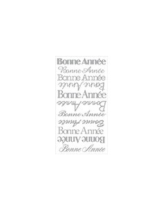 Autocollant Glitter puffies - Bonne Année Argent