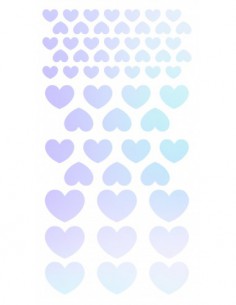 Holographic stickers cœurs 4x Deep Sea