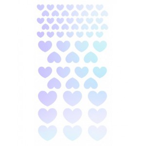 Holographic stickers cœurs 4x Deep Sea