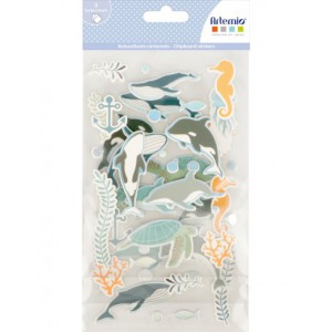 3x stickers cartonnés Deep Sea