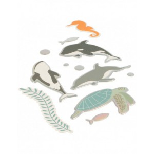 3x stickers cartonnés Deep Sea