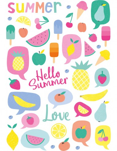 Décalcomanies feuillet format A5  - Tutti Frutti