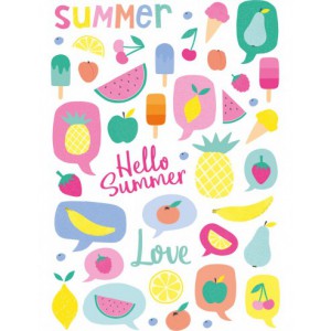 Décalcomanies feuillet format A5  - Tutti Frutti