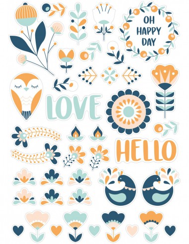 Décalcomanies feuillet format A5  - Blossom