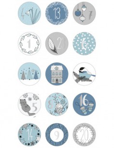 stickers ronds calendrier avent Cosy Christmas
