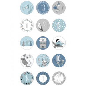 stickers ronds calendrier avent Cosy Christmas