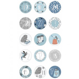 stickers ronds calendrier avent Cosy Christmas