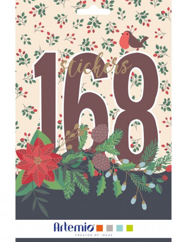 Bloc 168 stickers Merry Christmas -effet foil