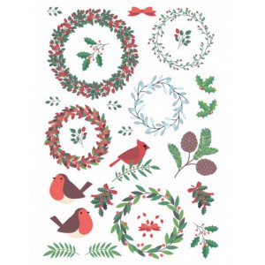 Décalcomanies feuillet format A5  - Noël classique