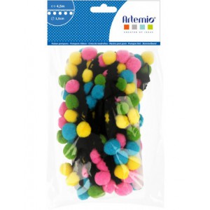 ruban noir 4.5m + 96 pompoms Viva la Vida