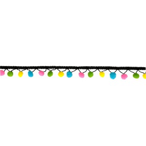 ruban noir 4.5m + 96 pompoms Viva la Vida