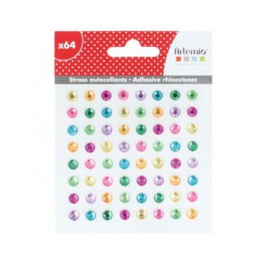 64 pierres adhesives  FLOWER POWER