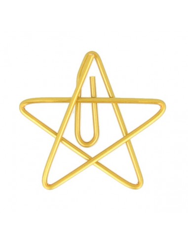 6 tombones - paper clip étoile 30x30mm